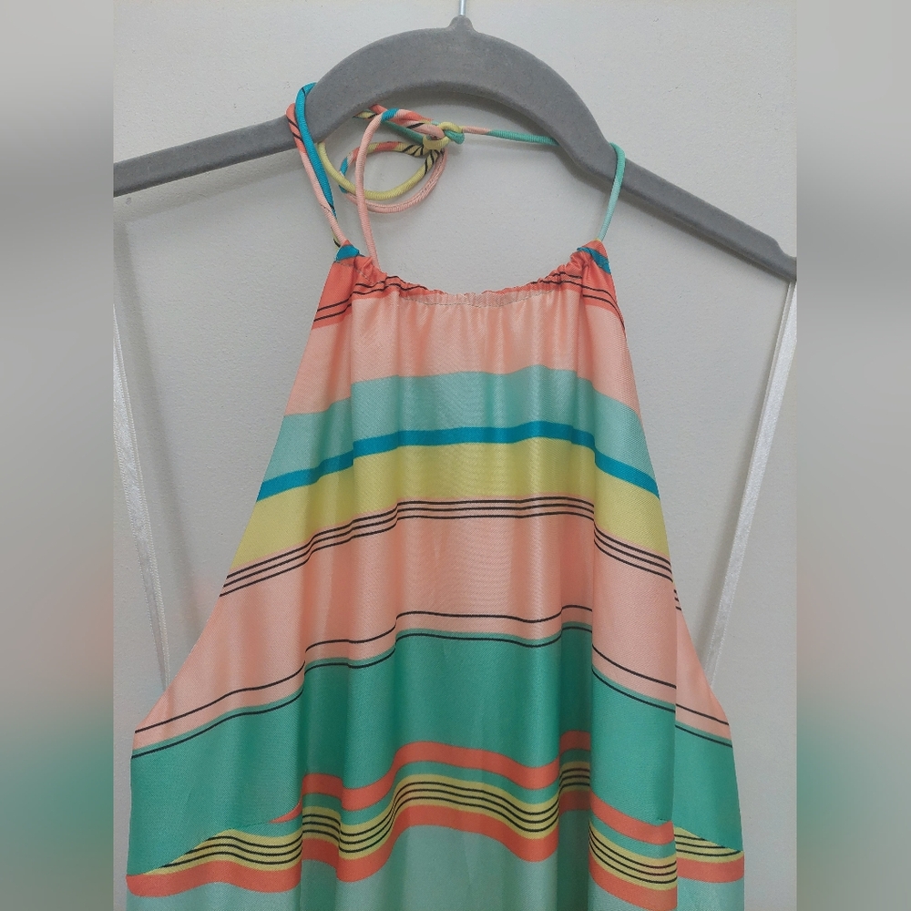 Ann Taylor Multicolor Striped MAXI Dress Size 6 NEW - Picture 2 of 5